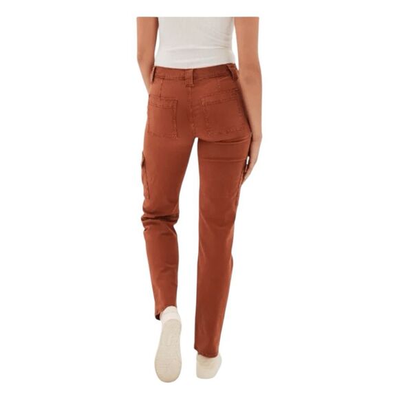 American Eagle AE Stretch Cargo Straight Pant Rust Brown 0 Short - Picture 2 of 12